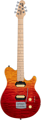 STERLING BY MUSIC MAN S.U.B AXIS AX3 QUILTED MAPLE, SPECTRUM RED - DANYS MUSIC SHOP VILLACH