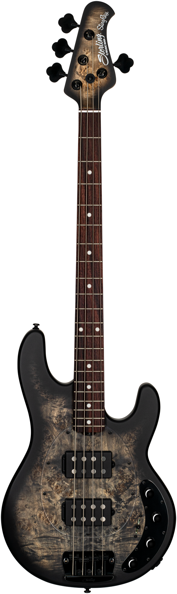 STERLING BY MUSIC MAN STINGRAY RAY34HH POPLAR BURL TRANS BLACK