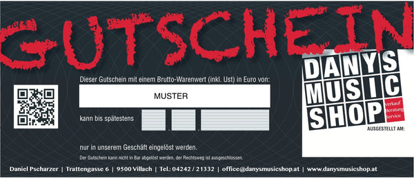 GUTSCHEINE DANYS MUSIC SHOP VILLACH