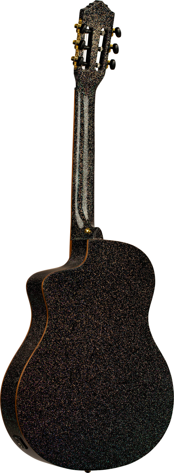 NEU Ortega The Private Room 4/4 Black Rainbow Sparkle Konzertgitarre inkl. Gigbag