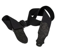 Franklin Black/Black Gitarrengurt aus Baumwolle – Geprägtes Wildlederende