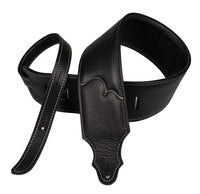 Franklin Strap 2.5" Padded Glove Leather Guitar Strap Black