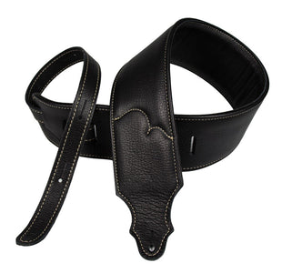 Franklin Strap 2.5" Padded Glove Leather Guitar Strap Black