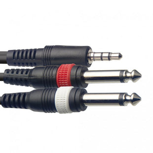 STAGG SYC3/MPSB2P E Y-Kabel 3,5mm Stero auf 2x6,3mm Mono Klinke