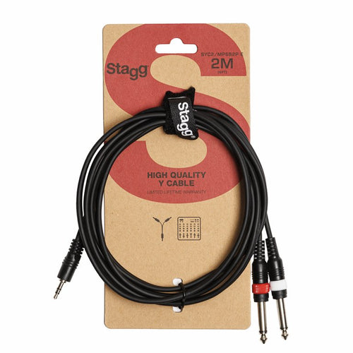 STAGG SYC2/MPS2XM Y-Kabel, Mini-Klinke/XLR (m/m), 2 m