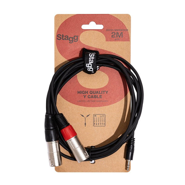 Stagg SYC2/MPSB2XM - 3,5mm Klinke - 2xXLR M