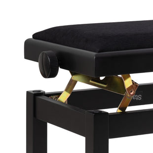 Stagg PB06G BKM VBK Pianobank Schwarz Matt mit schwarzem Samtpolster