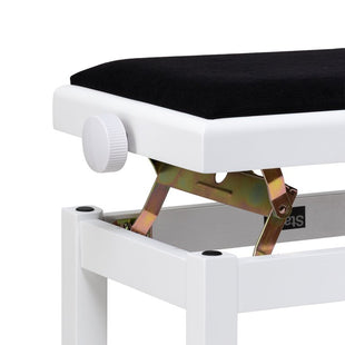 Stagg PB06G WHM VBK Pianobank Weiss mit Schwarzem Samtpolster