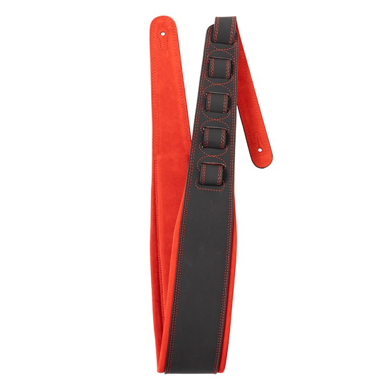 STAGG SLPL-NUBUK-RED Ledergitarrengurt