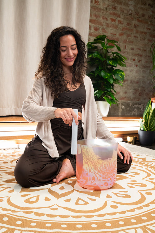 MEINL Sonic Energy CSBSML Crystal Singing Bowl Suede Mallet - Groß