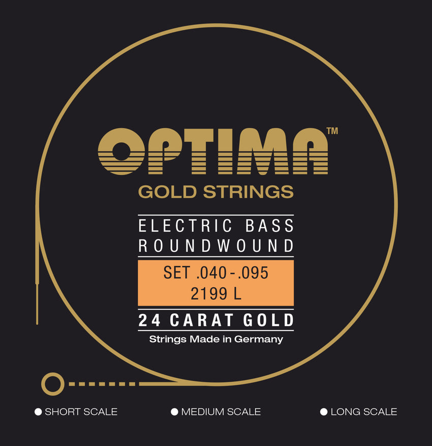 Optima Electric Bass Strings Gold Strings Round Wound long scale