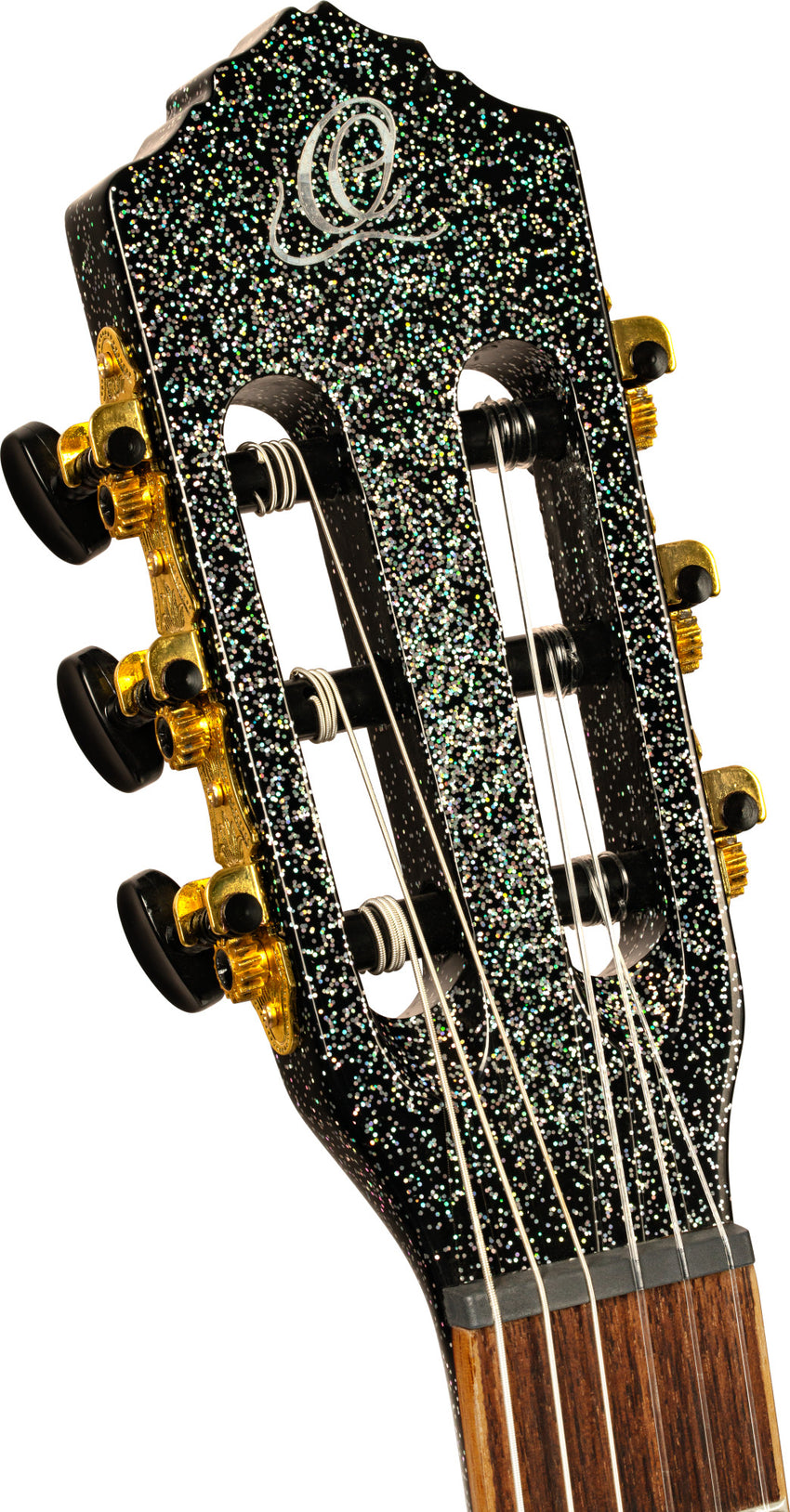 NEU Ortega The Private Room 4/4 Black Rainbow Sparkle Konzertgitarre inkl. Gigbag