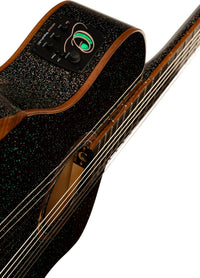 NEU Ortega The Private Room 4/4 Black Rainbow Sparkle Konzertgitarre inkl. Gigbag