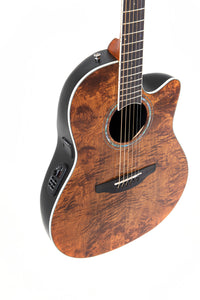OVATION CS24P-NBM-G CELEBRITY TRADITIONAL PLUS MID CUTAWAY NOCE MOSCATA ACERO BURLED 