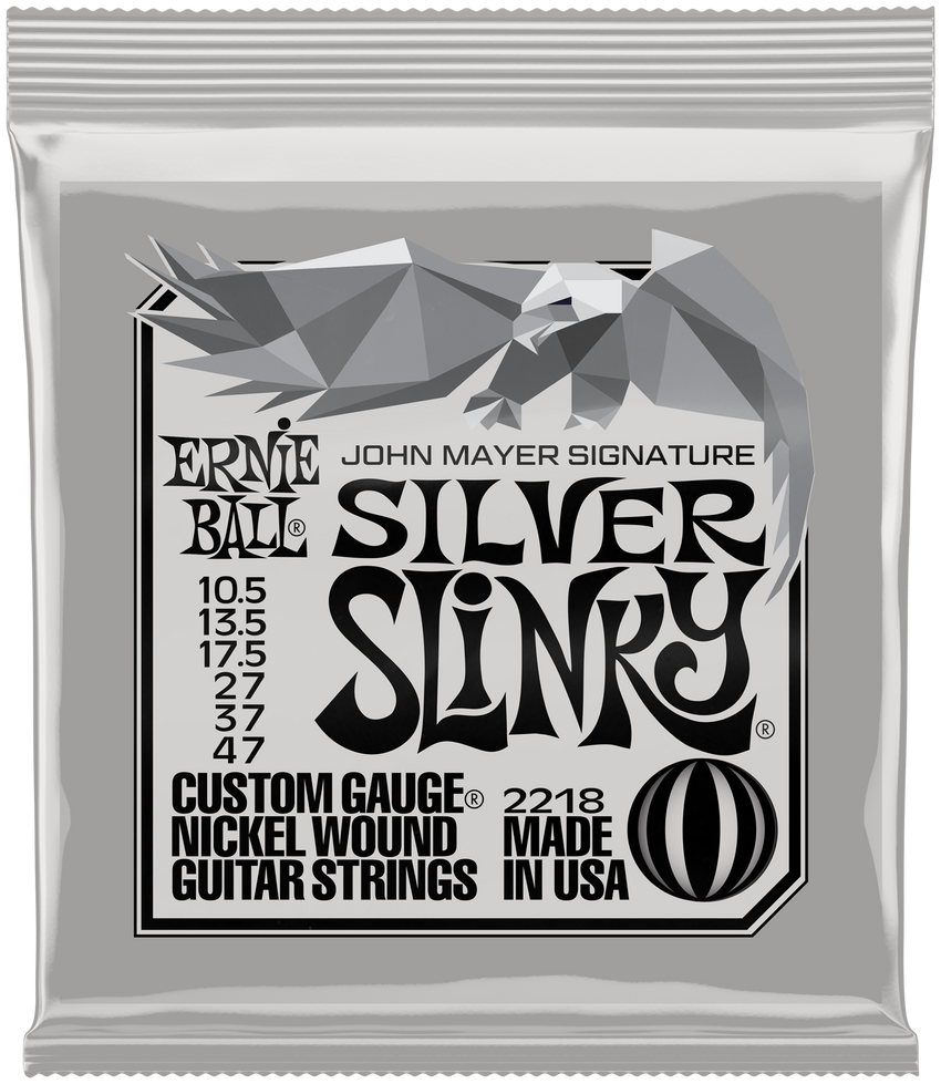 Ernie Ball John Mayer Silver Slinky Nickel Wound Electric Guitar Strings 10.5-47