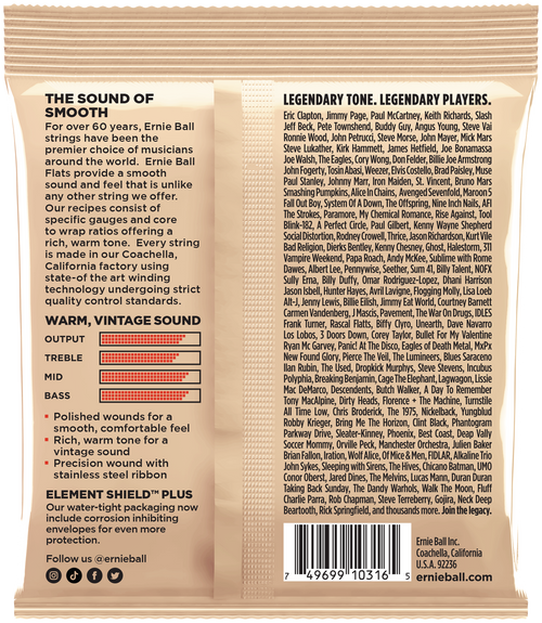 ERNIE BALL Slinky Nickel Flatwound, leggero .011-.050