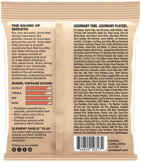 ERNIE BALL Slinky Nickel Flatwound, Medium Light .012-.052