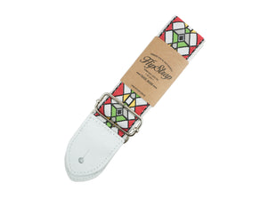 HIP STRAP HS07 Gitarrengurt Modell Stained Glass Red Farbe: Weiss