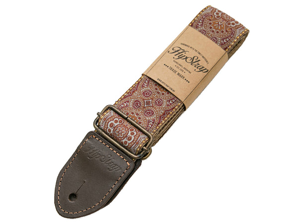 HIP STRAP HS10 Gitarrengurt Modell Kashmir Gold Farbe: Braun