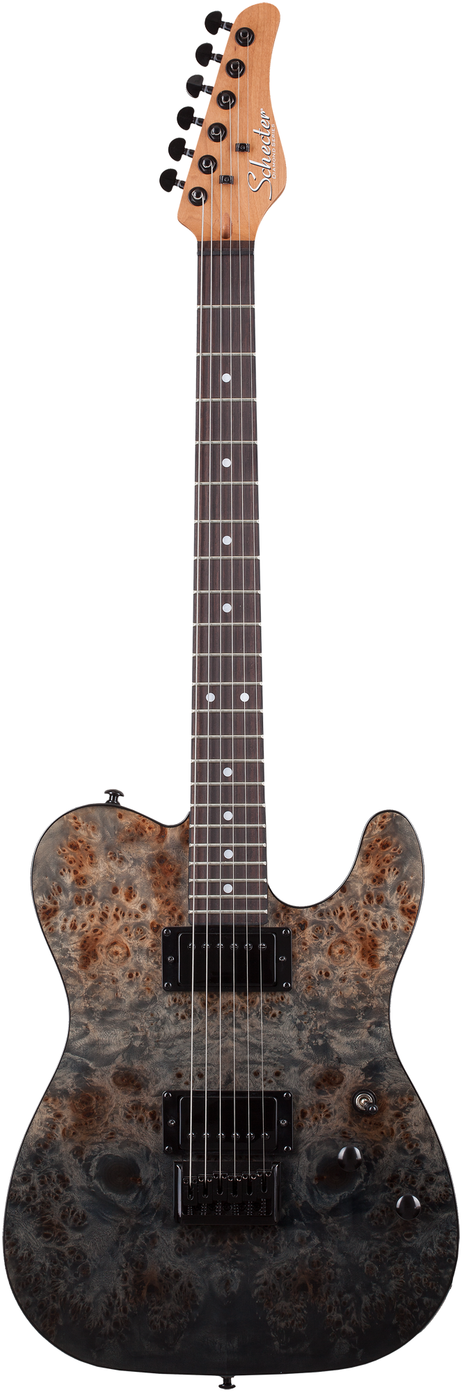 SCHECTER PT Standard Black Fade Burst Burl