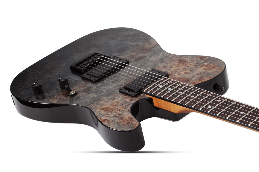 SCHECTER PT Standard Black Fade Burst Burl