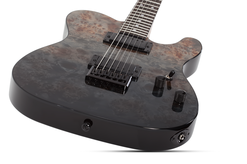 SCHECTER PT Standard Black Fade Burst Burl