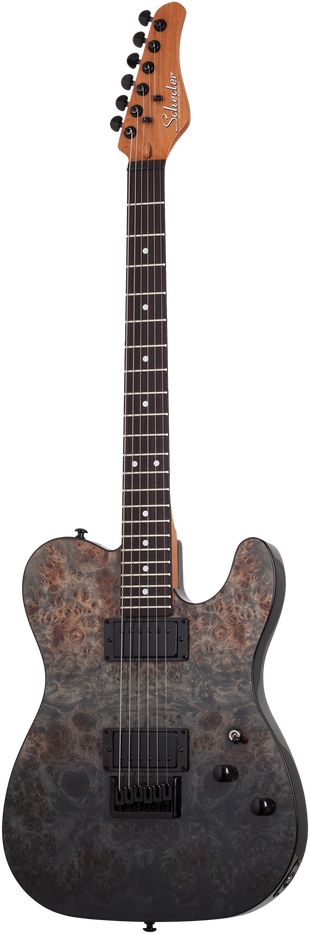 SCHECTER PT Standard Black Fade Burst Burl