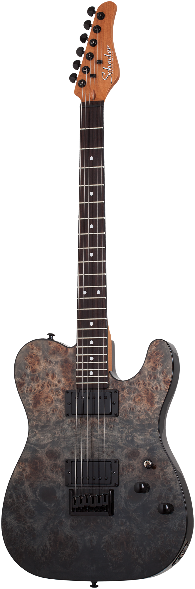 SCHECTER PT Standard Black Fade Burst Burl