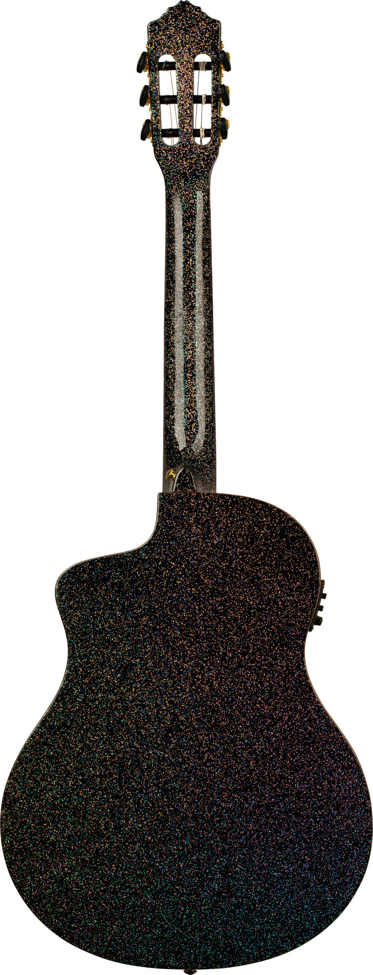 NEU Ortega The Private Room 4/4 Black Rainbow Sparkle Konzertgitarre inkl. Gigbag