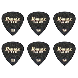 IBANEZ PPA16HSG-BK Heavy Sand Grip 1,0mm Grip Wizard Polyacetal Plektren, schwarz (6Stück)