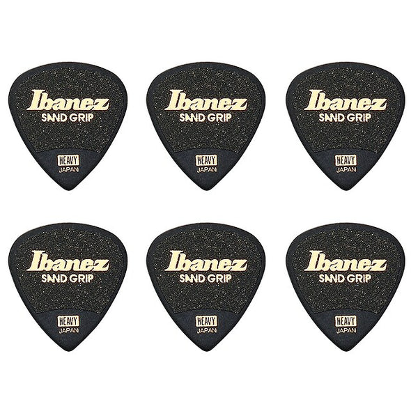 IBANEZ PPA16HSG-BK Heavy Sand Grip 1,0mm Grip Wizard Polyacetal Plektren, schwarz (6Stück)