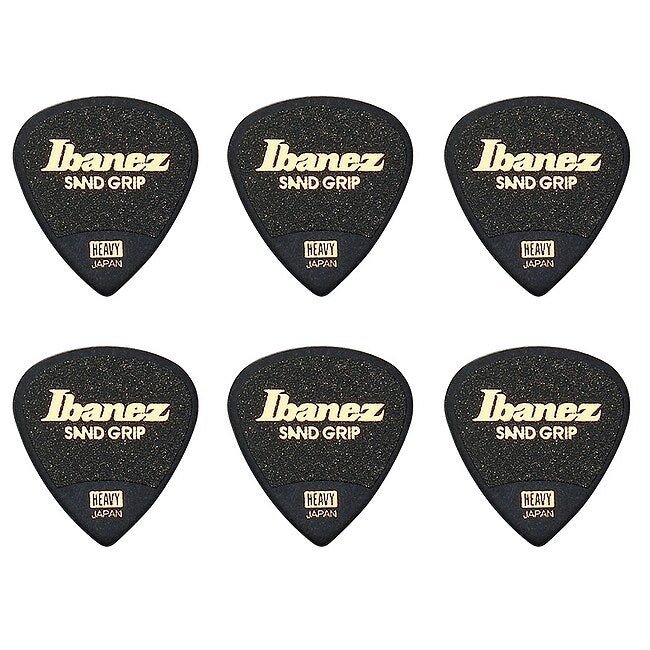 IBANEZ PPA16HSG-BK Heavy Sand Grip 1,0mm Grip Wizard Polyacetal Plektren, schwarz (6Stück)