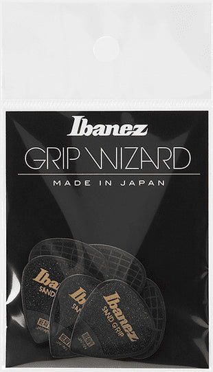 IBANEZ PPA16HSG-BK Heavy Sand Grip 1,0mm Grip Wizard Polyacetal Plektren, schwarz (6Stück)