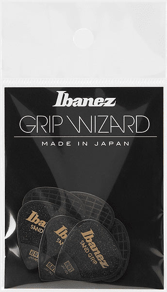 IBANEZ PPA16HSG-BK Heavy Sand Grip 1,0mm Grip Wizard Polyacetal Plektren, schwarz (6Stück)