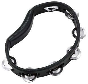 MEINL HTBK Hand Tambourine einreihig Tambourin mit Stahlschellen Black