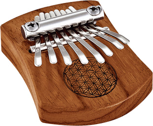 MEINL Sonic Energy KL802FOL Mini Kalimba 8 Töne, Blume des Lebens, Rotes Zebra