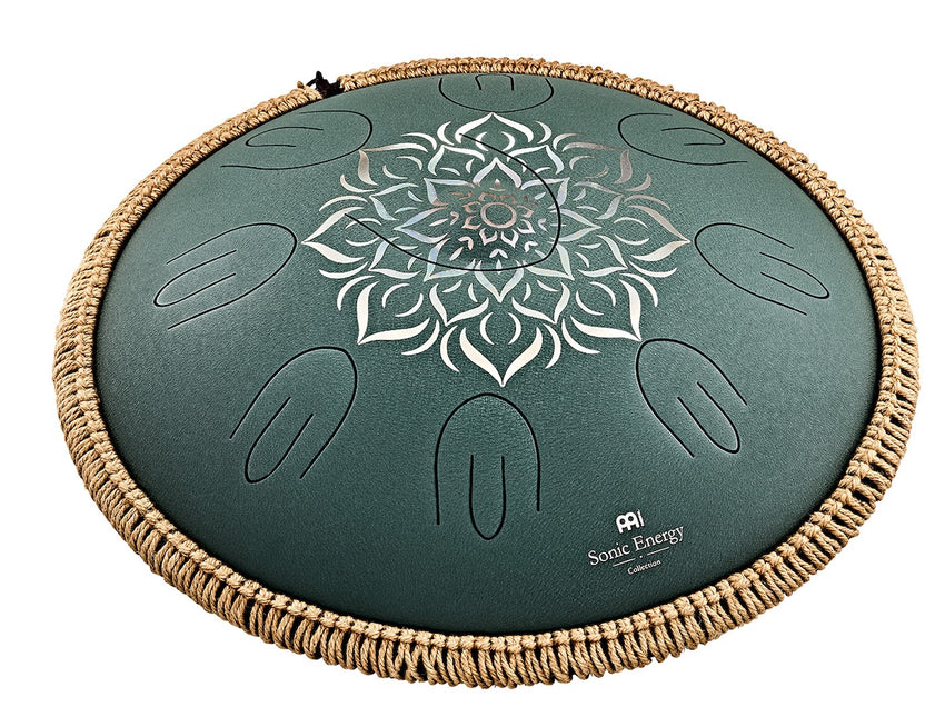 MEINL Sonic Energy OSTD3DGE 16" Octave Steel Tongue Drum, F Major, 9 Notes, 432 Hz, Dark Green