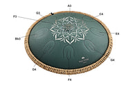 MEINL Sonic Energy OSTD3DGE 16" Octave Steel Tongue Drum, F Major, 9 Notes, 432 Hz, Dark Green