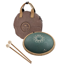 MEINL Sonic Energy OSTD4DGE 16" Octave Steel Tongue Drum, F# Minor, 9 Notes, 432 Hz, Dark Green