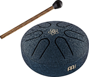 MEINL Sonic Energy PSTD2NBVF Pocket Steel Tongue Steel Drum Navy Blue, A Major, Venus Flower