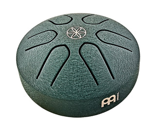 MEINL Sonic Energy PSTD4DGGOL Pocket Steel Tongue Drum 3", La Maggiore, 6 Note, 440 Hz, Verde Scuro, Fiore della vita