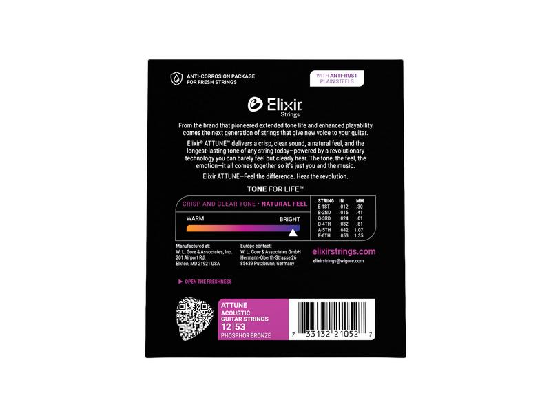 Elixir Attune 21027 Phosphor Bronze