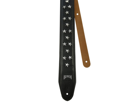 Bergen GSB-280 guitar strap with RIVETS STAR SHAPE