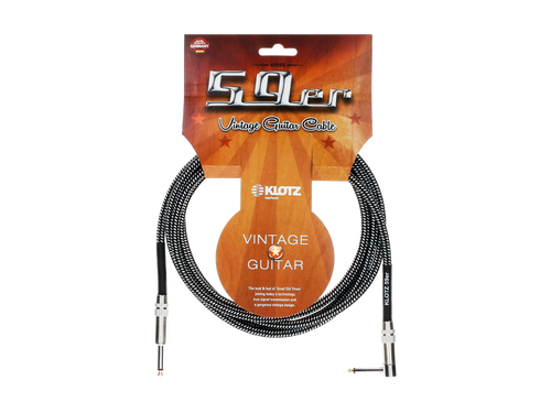KLOTZ 59' VINTAGE GUITAR CABLE 6M STRAIGHT - ANGLED