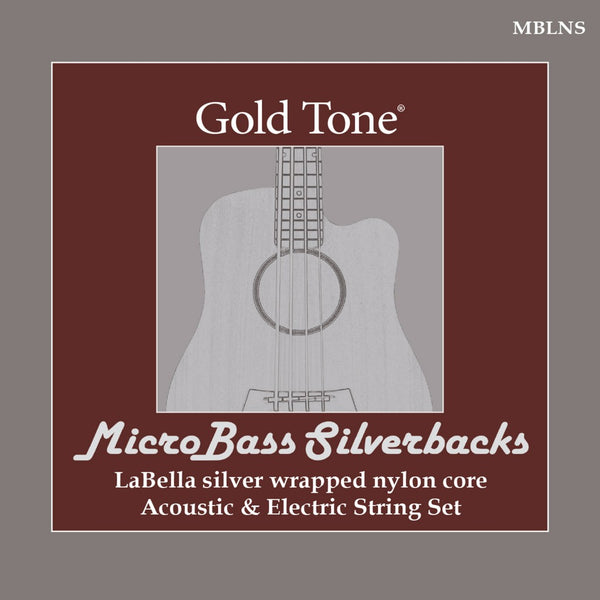GOLD TONE LABELLA 'SILVERBACK' SILBER-UMWICKELTE NYLON-SAITEN FÜR MICRO-BASS
