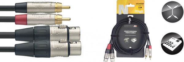 STAGG NTC3CMXFR XLR-F / RCA