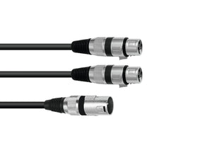 CAVO ADATTATORE OMNITRONIC XLR M /2x XLR F 1.5M NERO