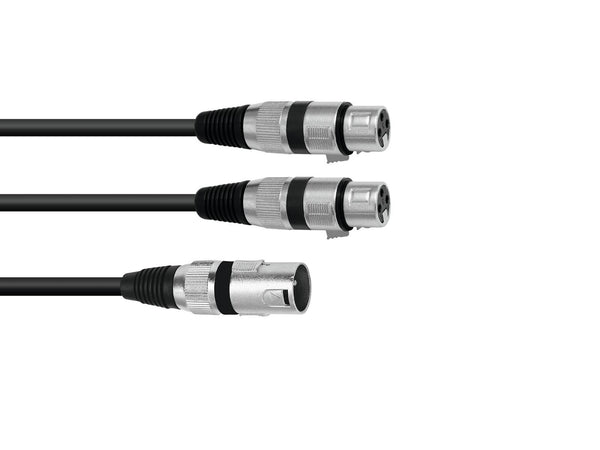 OMNITRONIC ADAPTERKABEL XLR M /2x XLR F 1,5M SCHWARZ